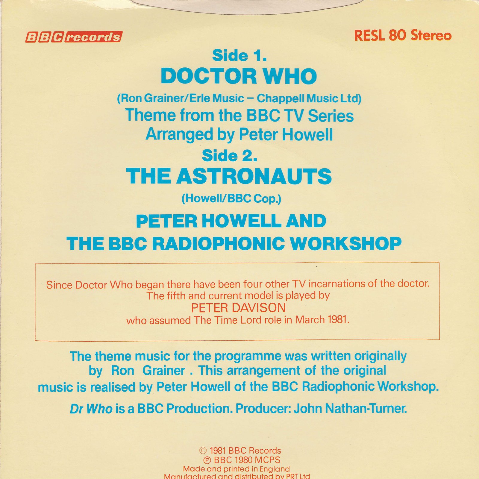 Back cover of RESL 80